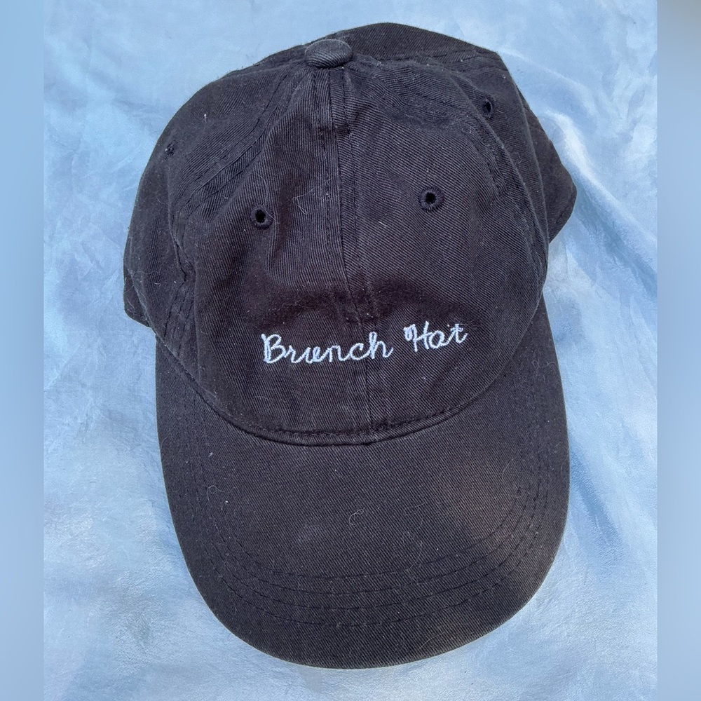 Brunch hat Black Baseball Cap with Embroidered Text